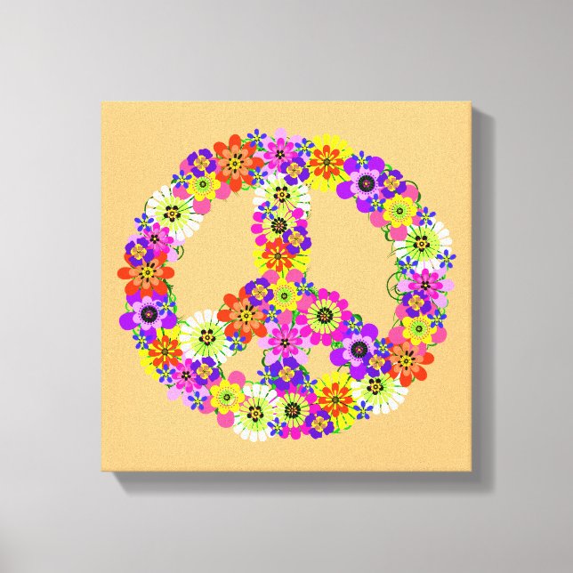 Peace Sign Floral on Peach (Front)