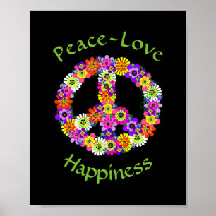 Peace Sign Floral Peace Love Happiness