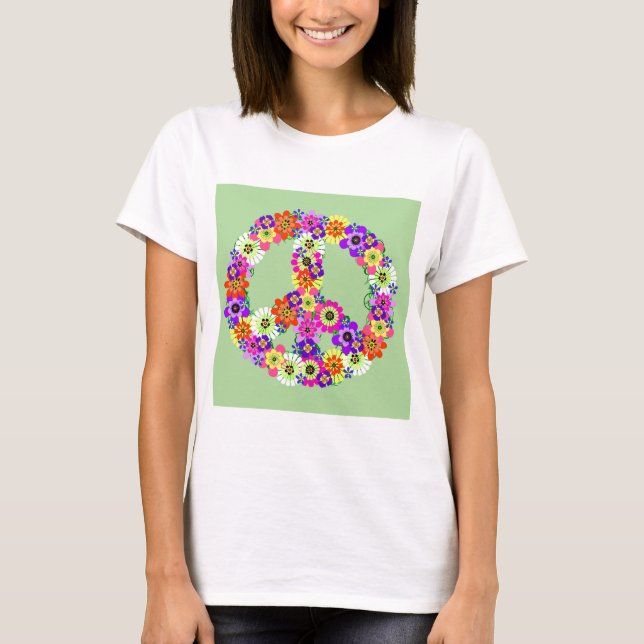Peace Sign Floral T-Shirt (Front)