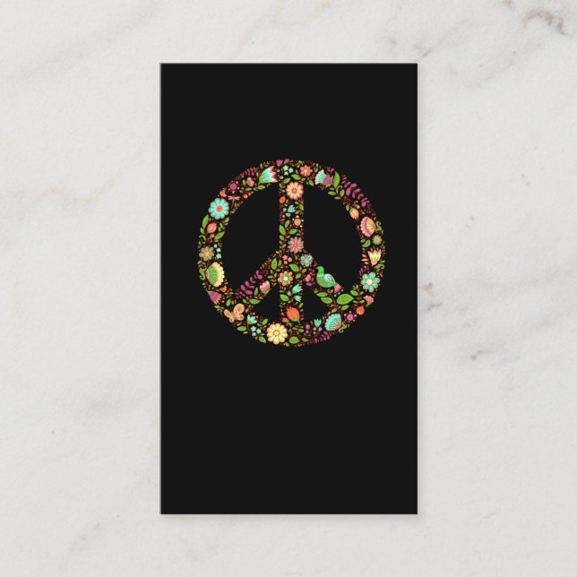 Peace Sign Flower Freedom Love Movement 60s 70s Business Card (Front)