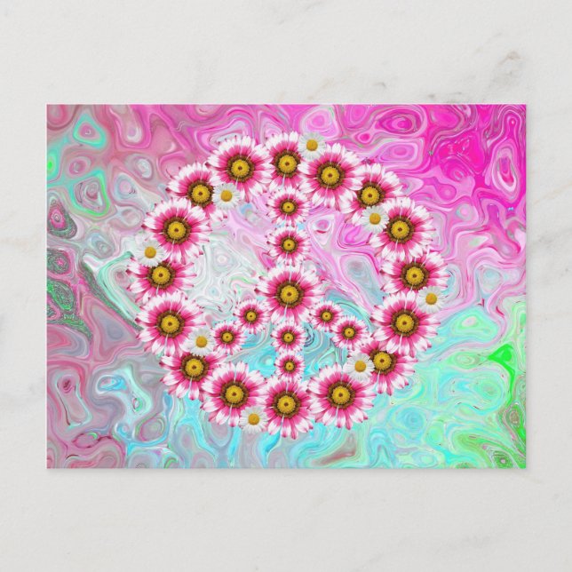 Peace Sign Flowers Postcard (Front)