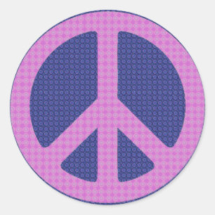 Peace Sign Groovy Classic Round Sticker