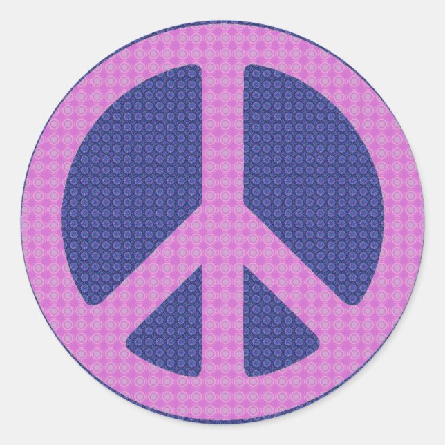 Peace Sign Groovy Classic Round Sticker (Front)