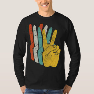 Peace Sign Hand Vintage Retro Hippie T-Shirt