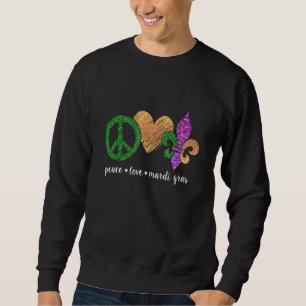 Peace Sign Heart Fleur De Lys Hippie Peace Love Ma Sweatshirt