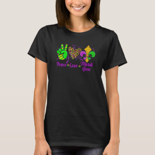 Peace Sign Heart Fleur De Lys Hippie Peace Love Ma T-Shirt