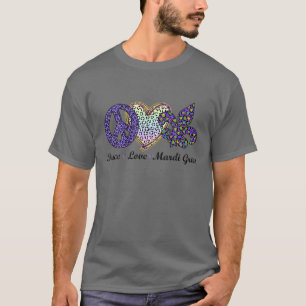 Peace Sign Heart Fleur De Lys Hippie Peace Love Ma T-Shirt