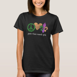Peace Sign Heart Fleur De Lys Hippie Peace Love Ma T-Shirt
