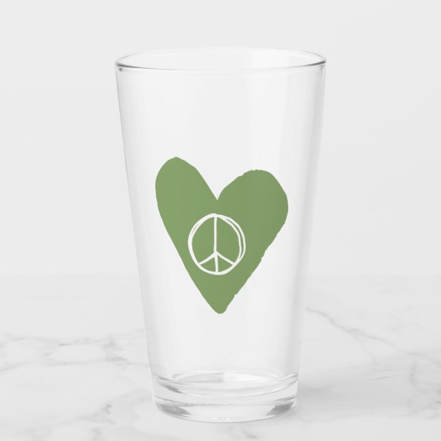 Peace Sign Heart Glass (Front)