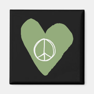 Peace Sign Heart Magnet