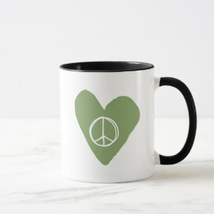 Peace Sign Heart Mug