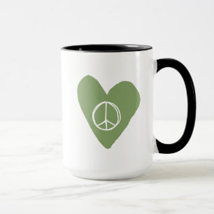Peace Sign Heart Mug
