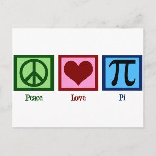 Peace Sign Heart Pi Symbol Postcard