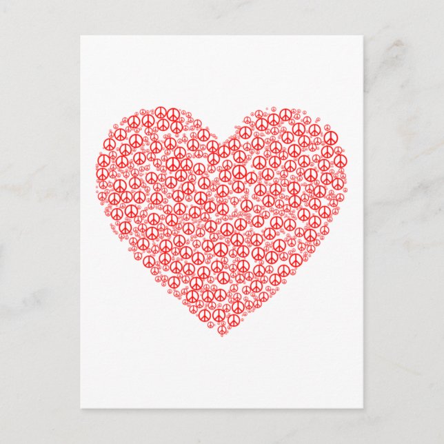 Peace Sign Heart Postcard (Front)