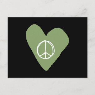 Peace Sign Heart Postcard