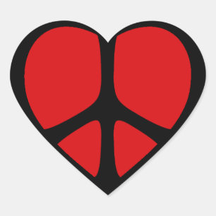 Peace Sign Heart Stickers