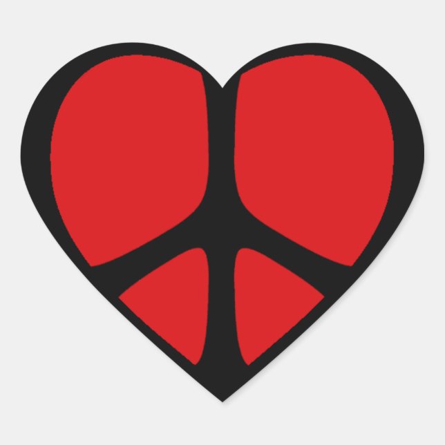 Peace Sign Heart Stickers (Front)