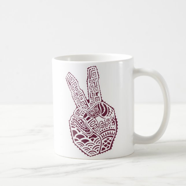 Peace Sign Henna Tattoo Coffee Mug (Right)