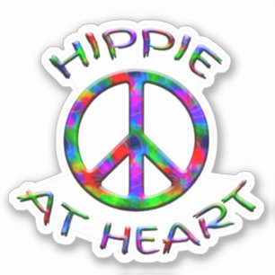 Peace Sign Hippie At Heart Colourful Contour