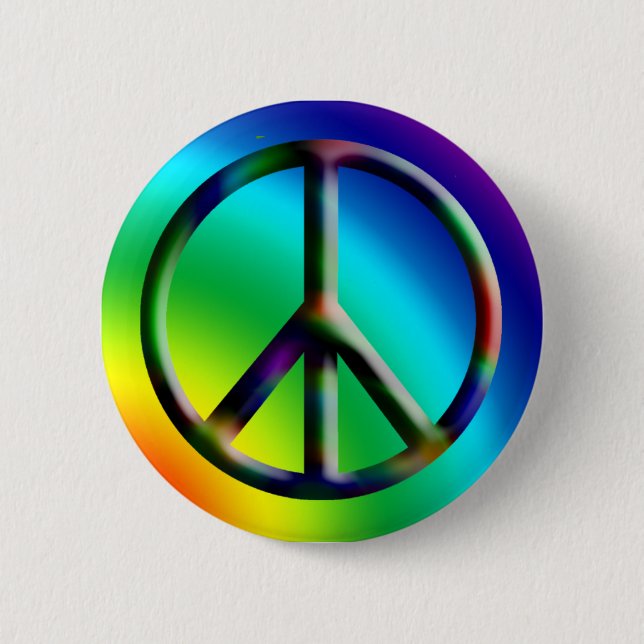 Peace Sign Hippie Button (Front)