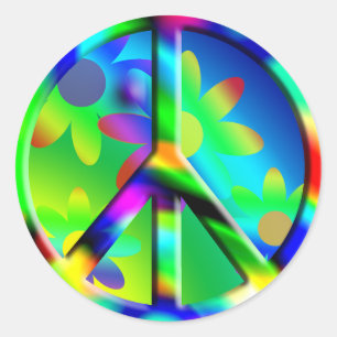 Peace Sign Hippie Flower Power Sticker