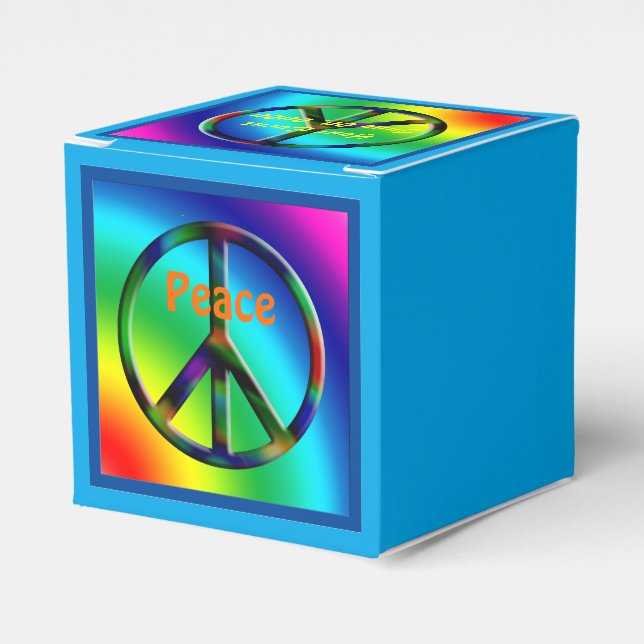 Peace Sign Hippie Party Favour Box (Front Side)