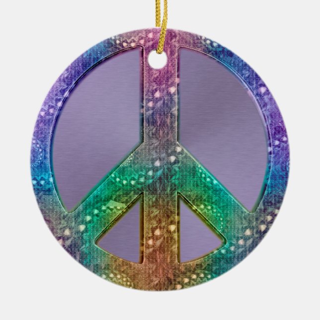 Peace Sign Holiday Ornament (Front)