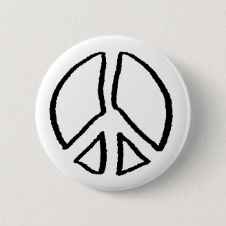 Peace Sign Hollow 6 Cm Round Badge