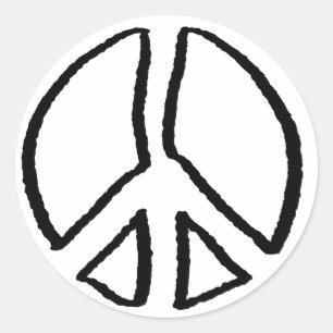 Peace Sign Hollow Classic Round Sticker
