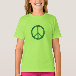 Peace sign in blue and green blends, tshirts