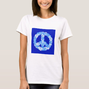 Peace Sign in Blue T-Shirt