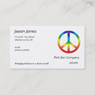 Peace Sign in Chakra Colours Business Card