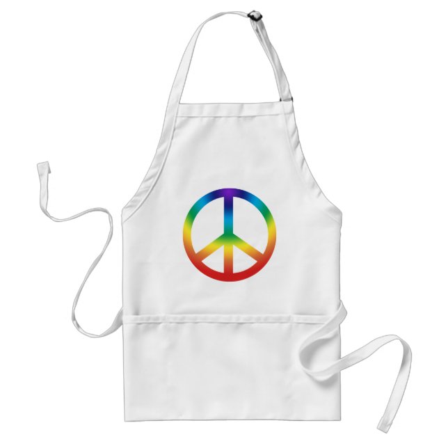 Peace Sign in Chakra Colours Standard Apron (Front)
