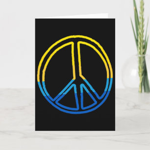 Peace Sign In Colors Of Ukraine Yellow And Blue Card
