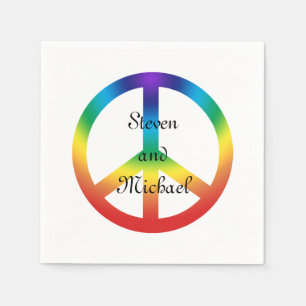 Peace Sign in Rainbow colours Napkin