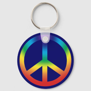 Peace Sign Keychain in Chakra Colours