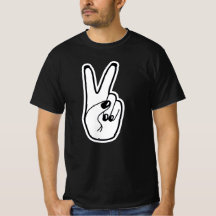Peace Sign Left Hand Black & White Unity Movement