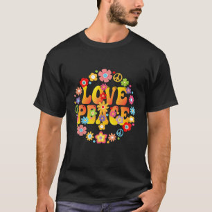 PEACE SIGN LOVE 1960S 1970S Tie Dye Groovy Hippie T-Shirt