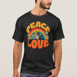 PEACE SIGN LOVE 1960s 1970s Tie Dye Groovy Hippie T-Shirt
