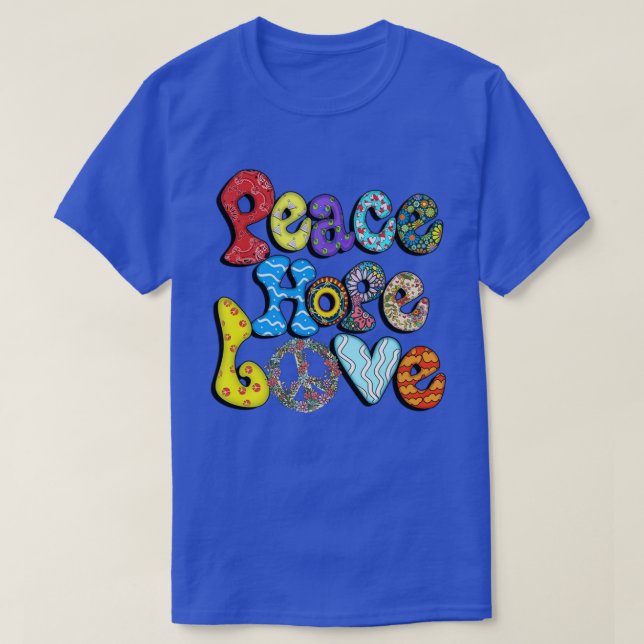 PEACE SIGN LOVE 60s 0s Tie Dye Hippie Halloween Co T-Shirt (Design Front)