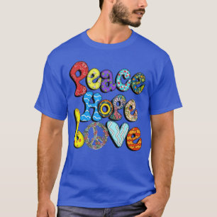 PEACE SIGN LOVE 60s 0s Tie Dye Hippie Halloween Co T-Shirt