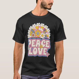 Peace Sign Love 60s 70s Costume Groovy Hippie Them T-Shirt