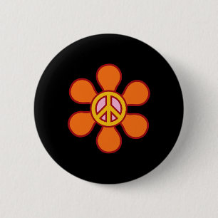 Peace Sign Love 60s 70s Groovy Hippie Costume Hall 6 Cm Round Badge