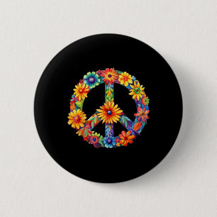 Peace Sign Love 60s 70s Groovy Hippie Costume Hall 6 Cm Round Badge