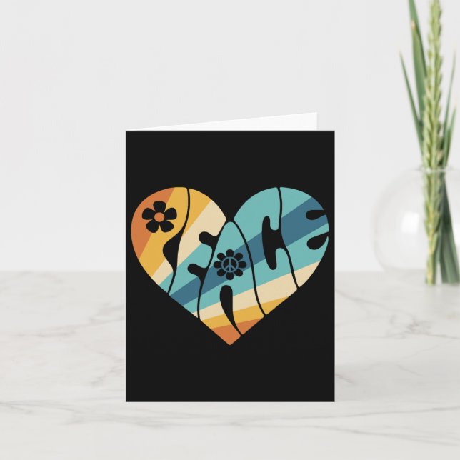 Peace Sign Love 60s 70s Groovy Hippie Costume Hall Card (Front)