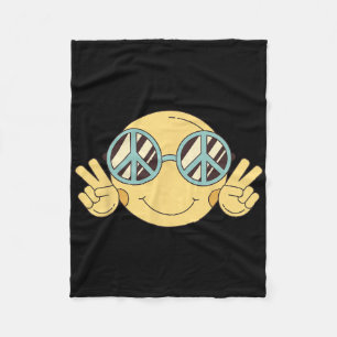 Peace Sign Love 60s 70s Groovy Hippie Costume Hall Fleece Blanket