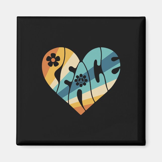 PEACE SIGN LOVE 60s 70s Groovy Hippie Costume Hall Magnet (Front)