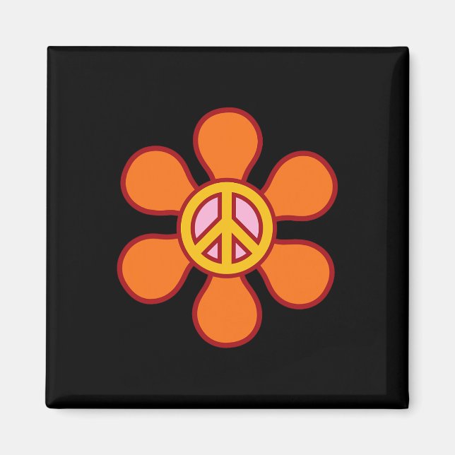 PEACE SIGN LOVE 60s 70s Groovy Hippie Costume Hall Magnet (Front)