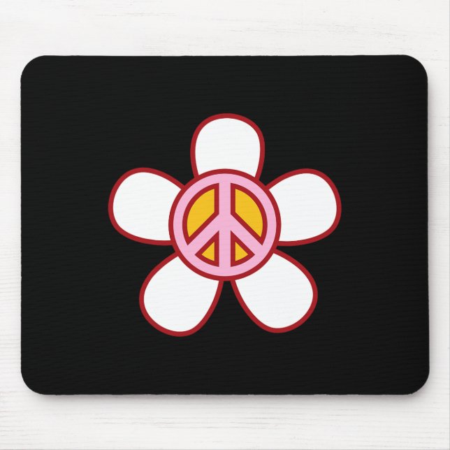 PEACE SIGN LOVE 60s 70s Groovy Hippie Costume Hall Mouse Mat (Front)