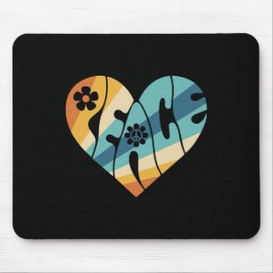 Peace Sign Love 60s 70s Groovy Hippie Costume Hall Mouse Mat